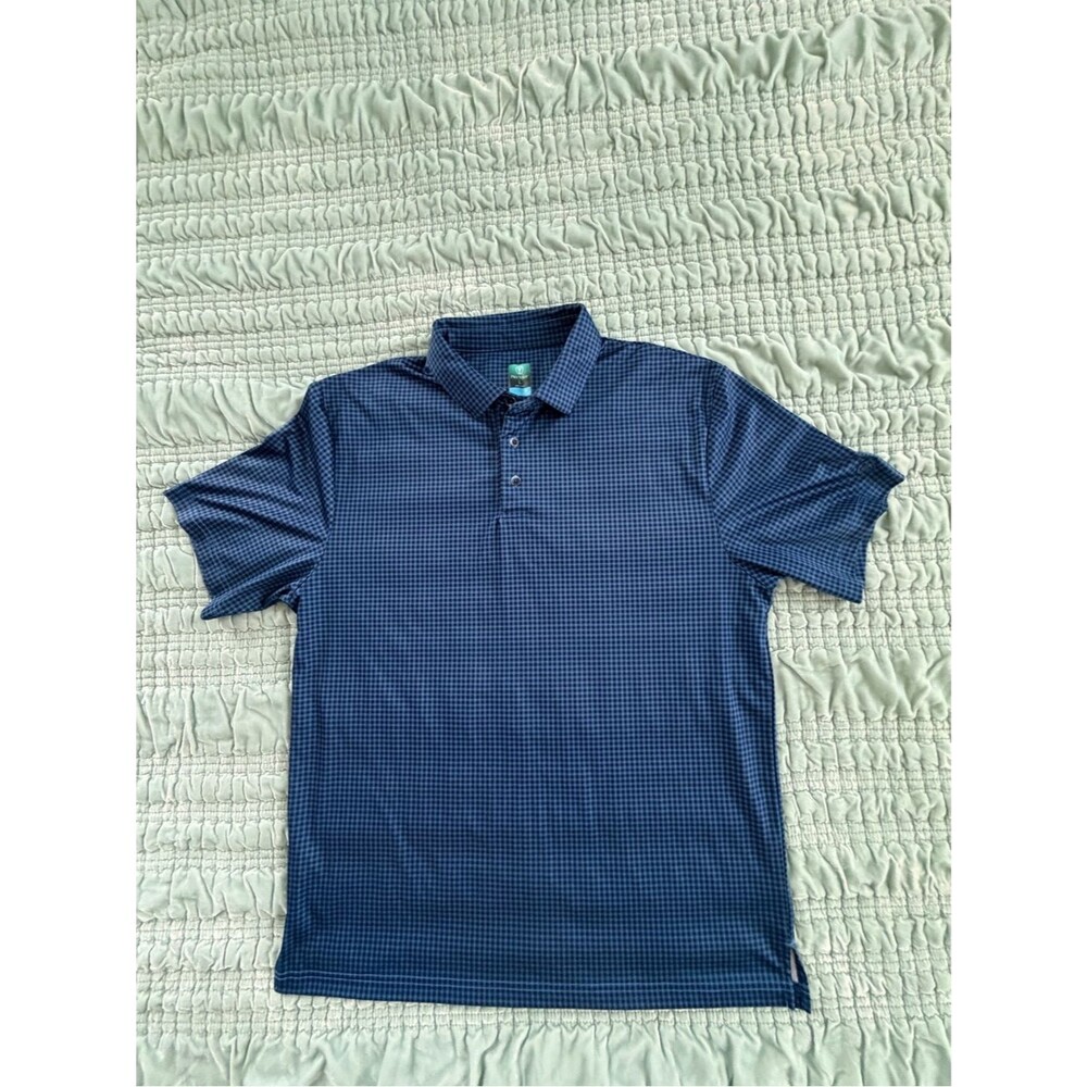 Pro Tour Men's Navy Micro-Check Performance Polo-Large